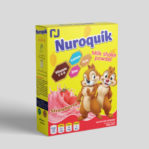 nuroquik strawberry & banana flavor energy drink powder with protein 200 gram